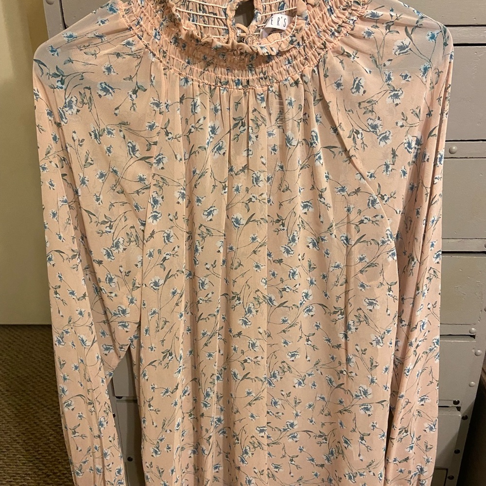 Blush floral blouse
